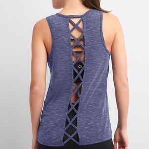 Gap GapFit Breathe Open Lattice Back Workout Tank Top